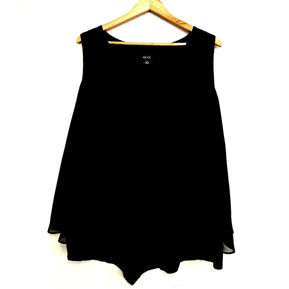 Alyx Womans‎ Black Sleeveless Top Size 1X Flowy Office Career Work Casual